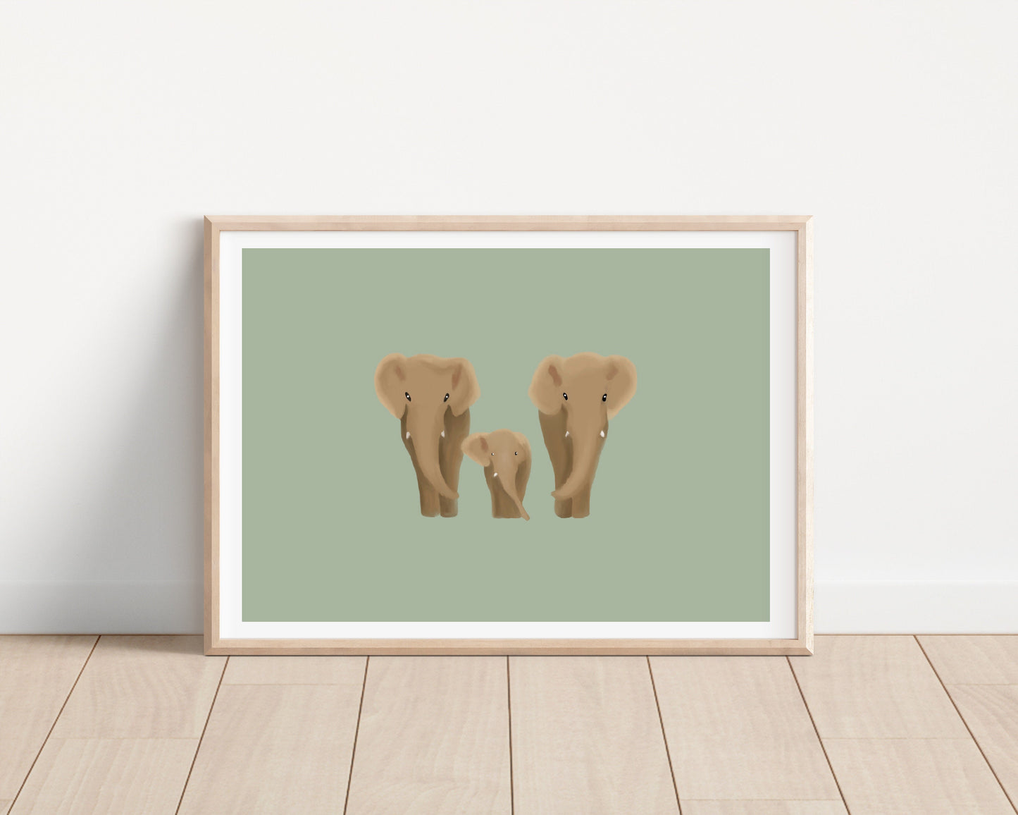 Poster A4, Elefantenfamilie