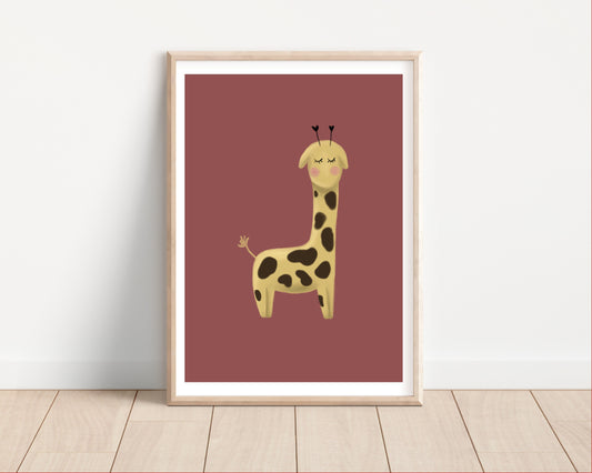Poster A4, Giraffe