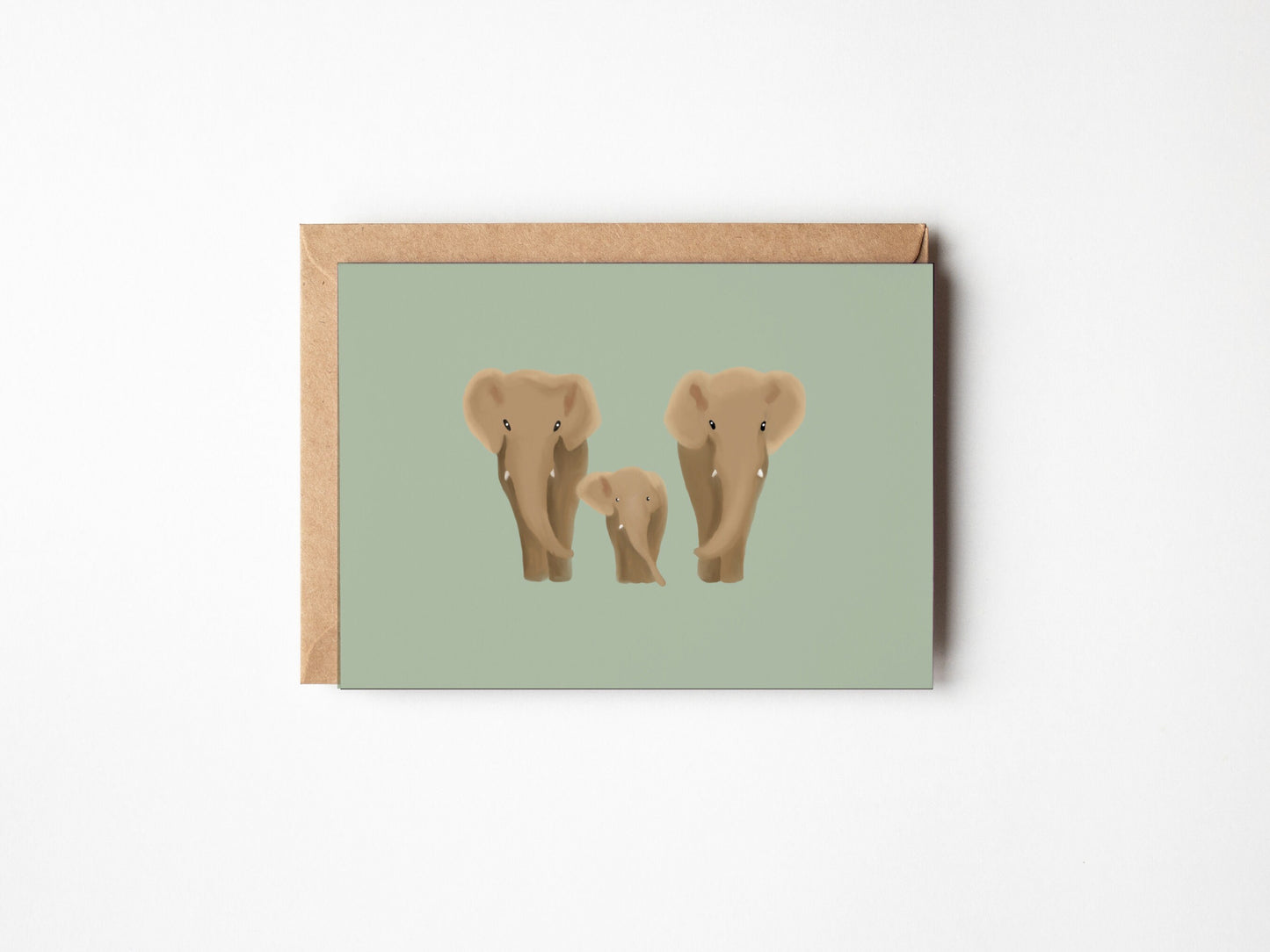 Klappkarte Elefantenfamilie, A6