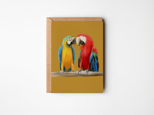 Postkarte Papageie, A6