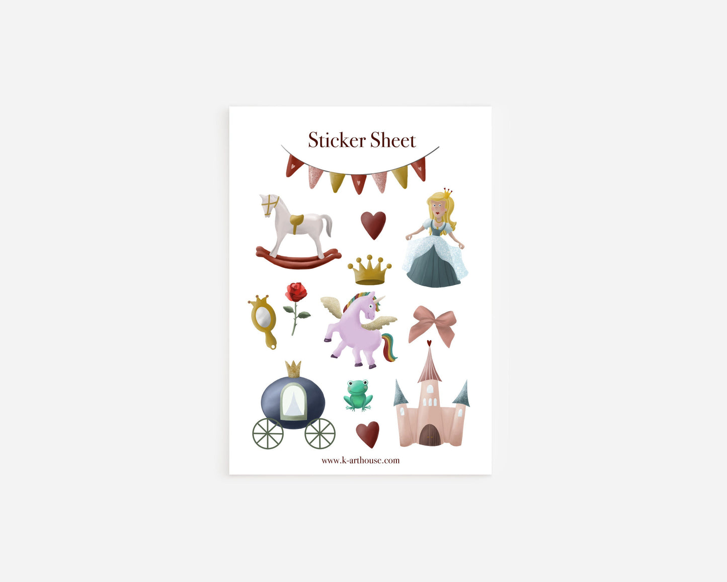 Notizbuch/ Bullet Journal Prinzessin mit passendem Sticker Sheet