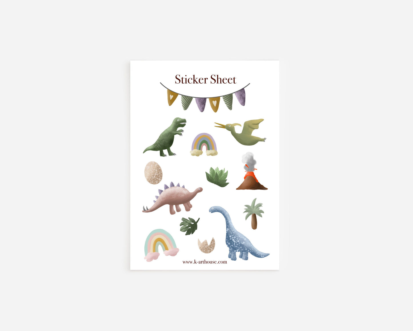 Notizbuch/ Bullet Journal Dino mit passendem Sticker Sheet