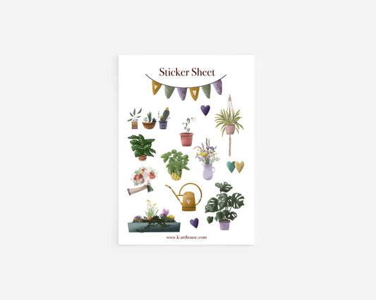 Sticker Sheet mit Pflanzen