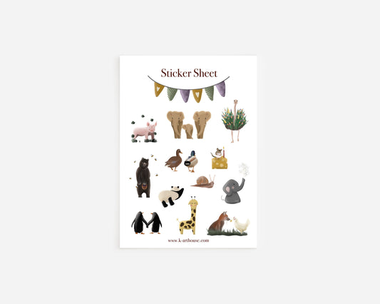 Sticker Sheet Tiere